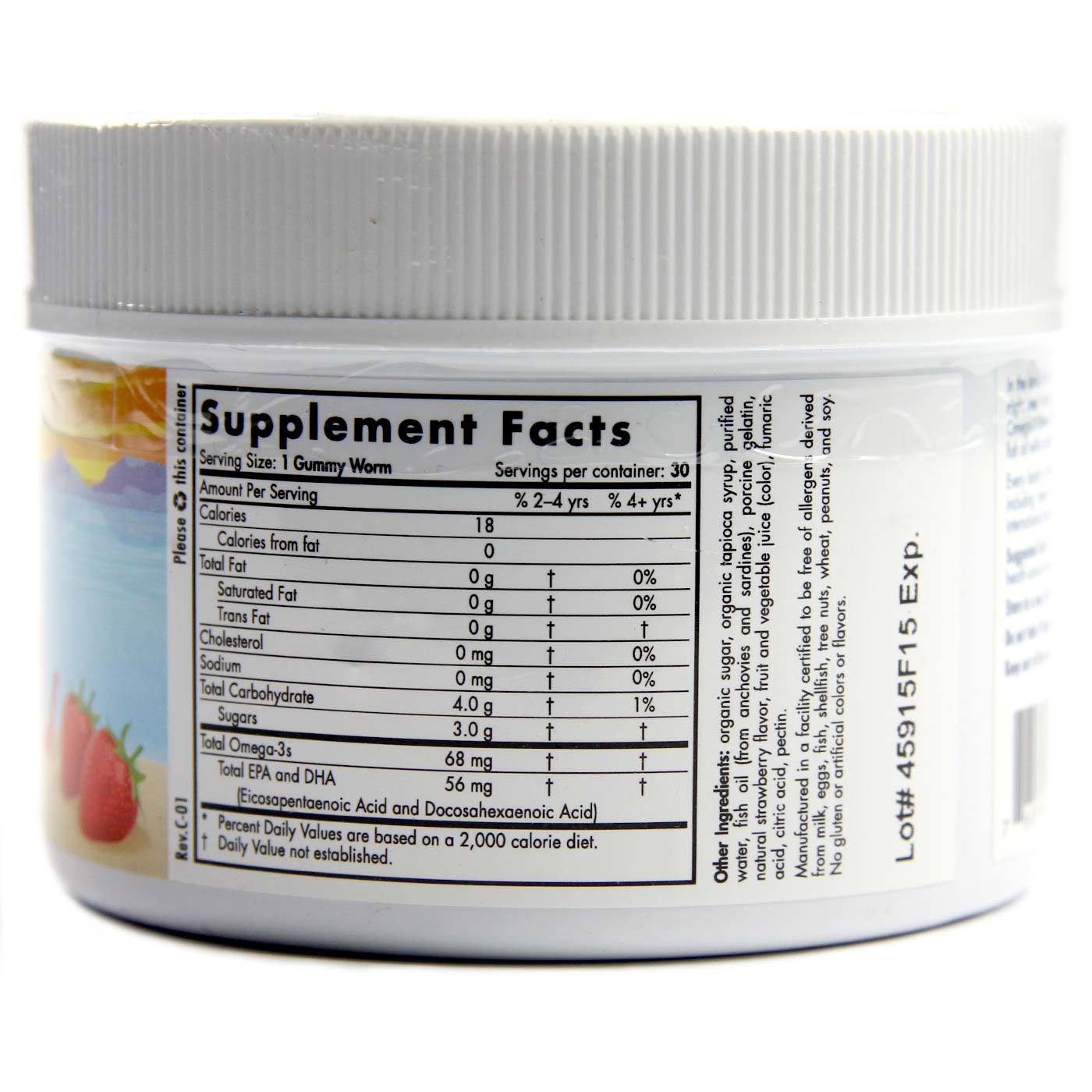 Nordic Naturals Nórdicos Omega-3 gomosos Worms Morango 30 Jujubas Worms - Imagem 2