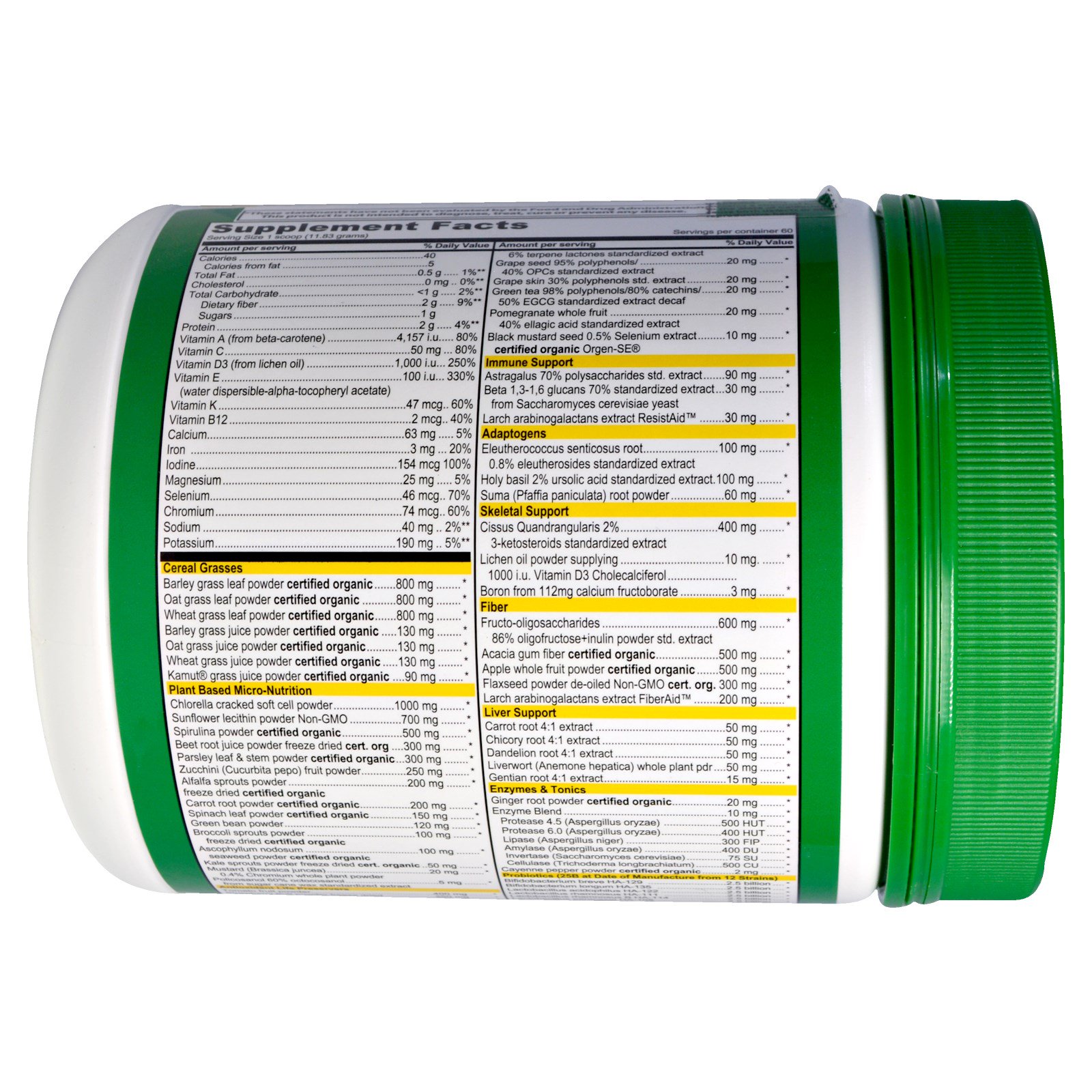 Vibrant Health, Green Vibrance, Versão 16.0, +25 Bilhões de Probióticos, 25,04 oz. (709,8 g) - Imagem 2