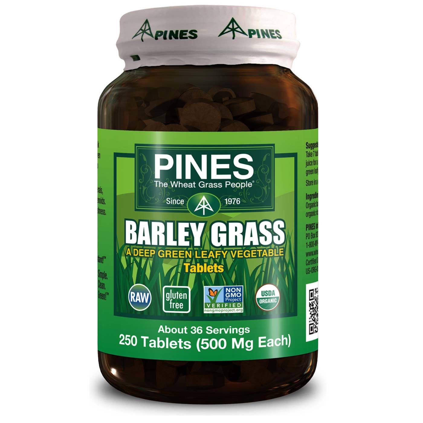 Pines International Cevada Grass em pó 500 mg 250 Tabletes