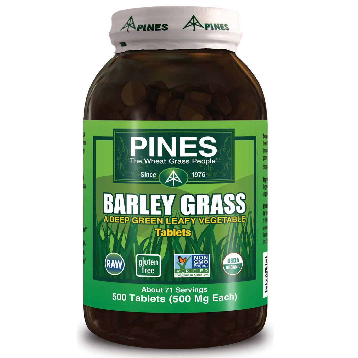 Pines International Cevada Grass em pó 500 mg 500 Tabletes