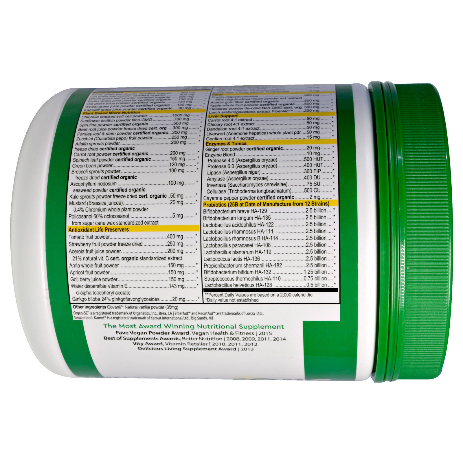 Vibrant Health, Green Vibrance, Versão 16.0, +25 Bilhões de Probióticos, 25,04 oz. (709,8 g) - Imagem 3