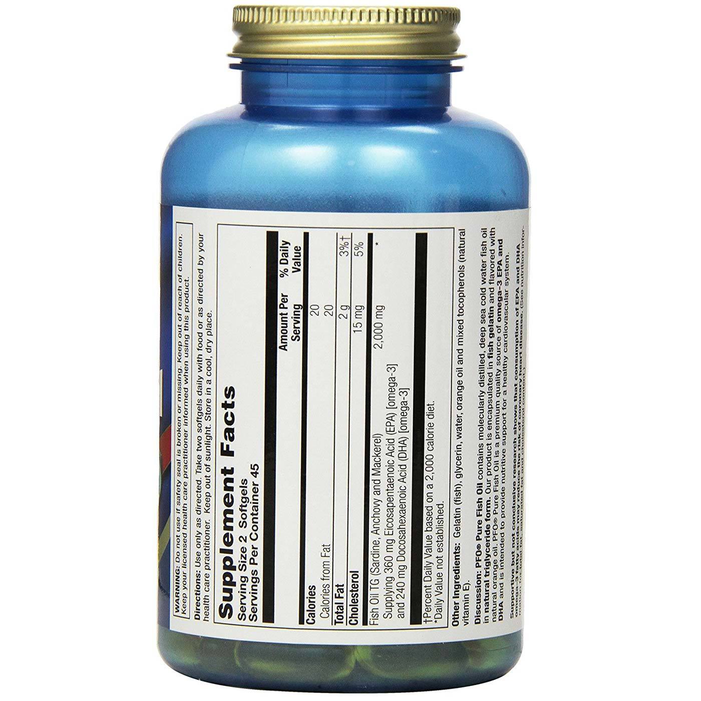 Health From the Sun PFO Pure óleo de peixe laranja 90 Cápsulas - Imagem 2