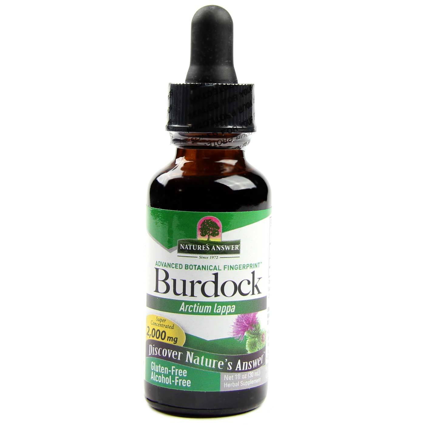 Nature's Answer Bardana Raiz AF Álcool 1 fl oz grátis