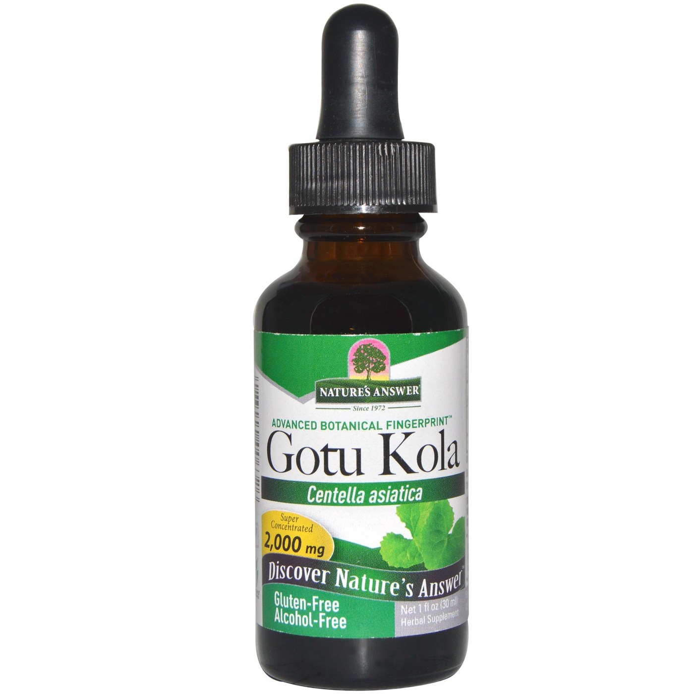 Nature's Answer Gotu Kola Erva AF Álcool 1 fl oz grátis