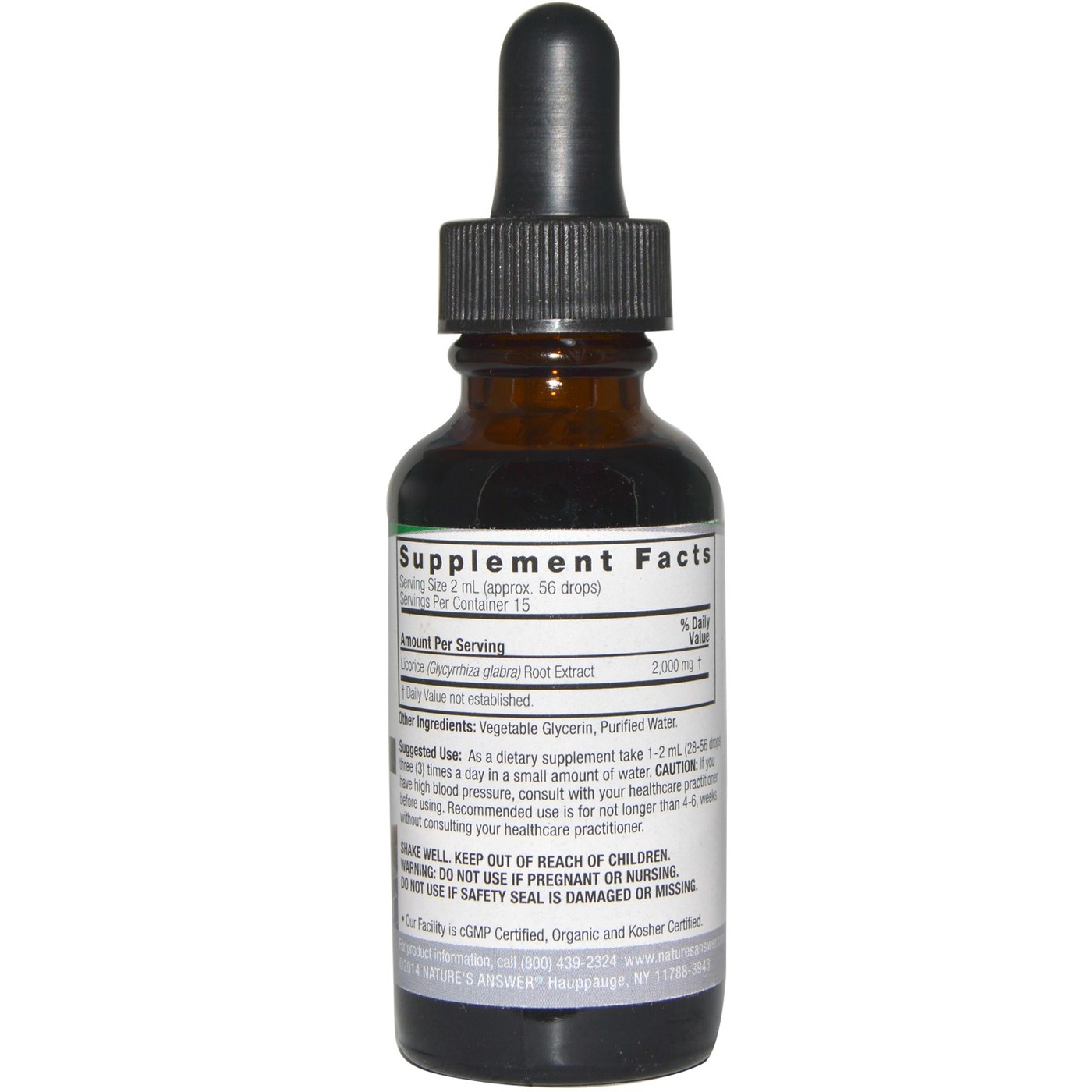 Nature's Answer Raiz de alcaçuz AF Sem Álcool 1 oz - Imagem 2