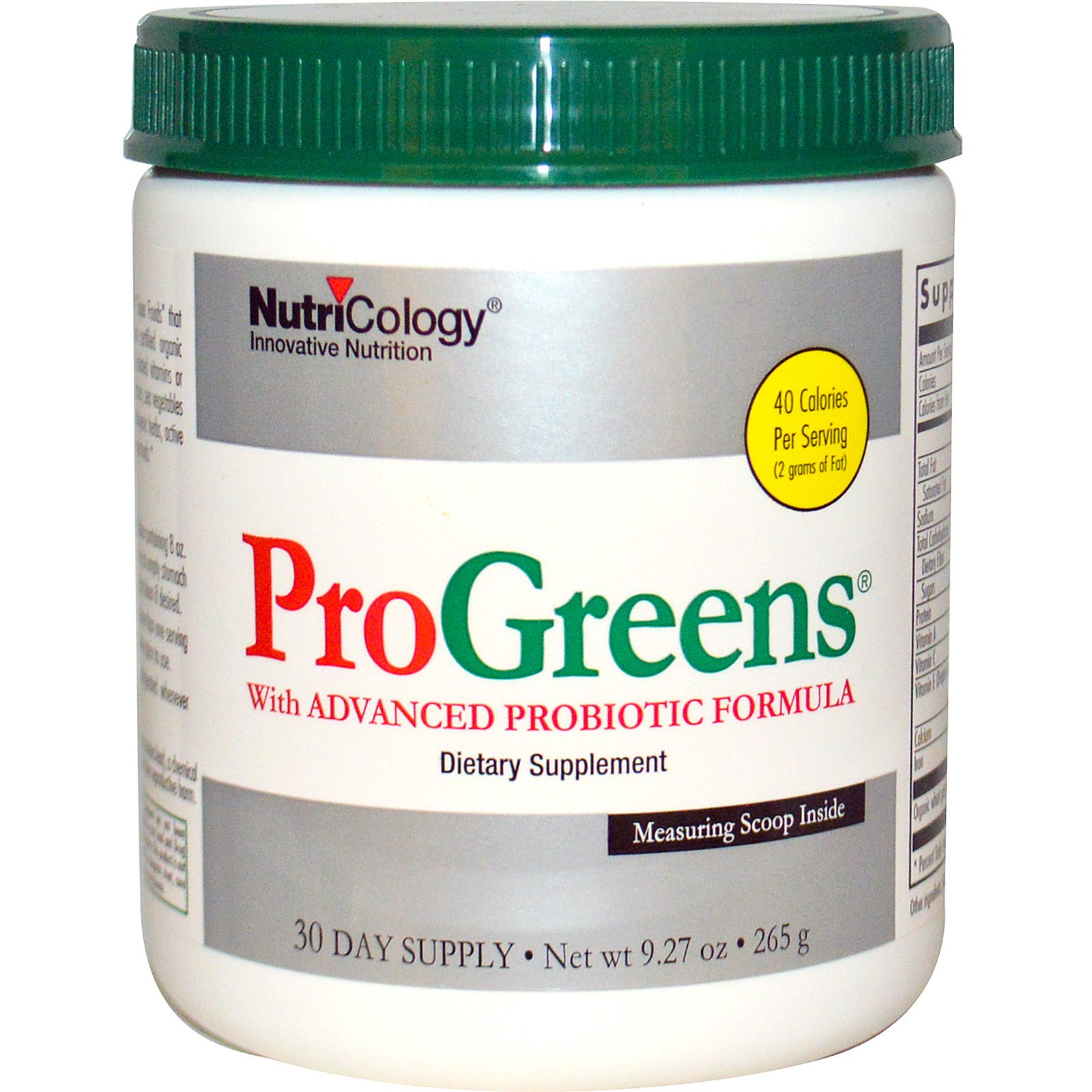 Nutricology, ProGreens, com fórmula probiótica avançada, 9,27 oz (265 g)