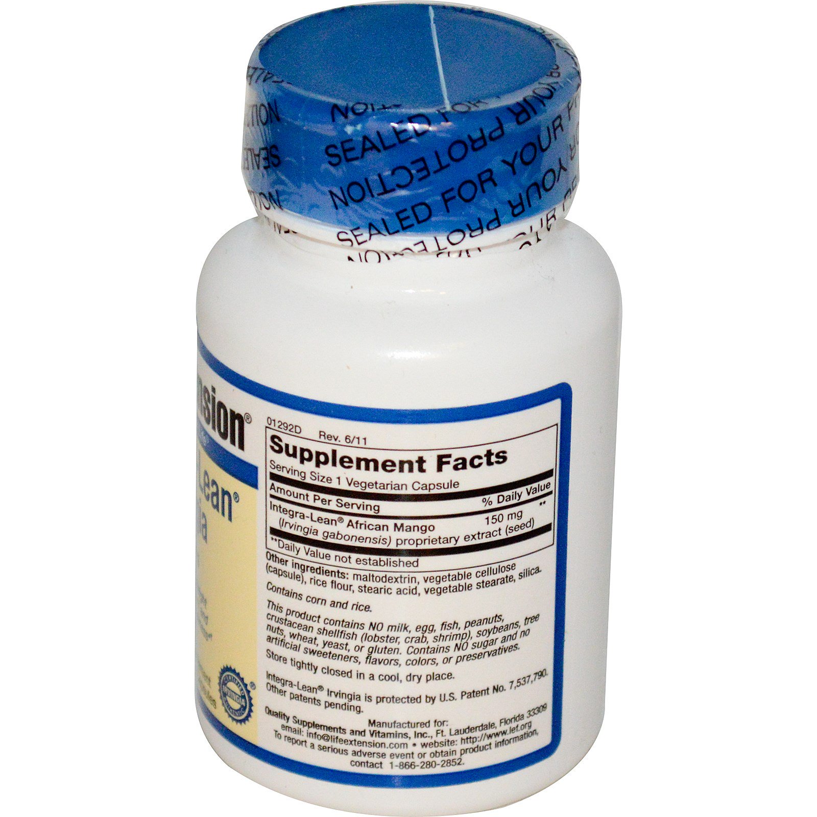 Life Extension, Integra-Lean, Manga Africana, 150 mg, 60 Cápsulas Vegetais - Imagem 2