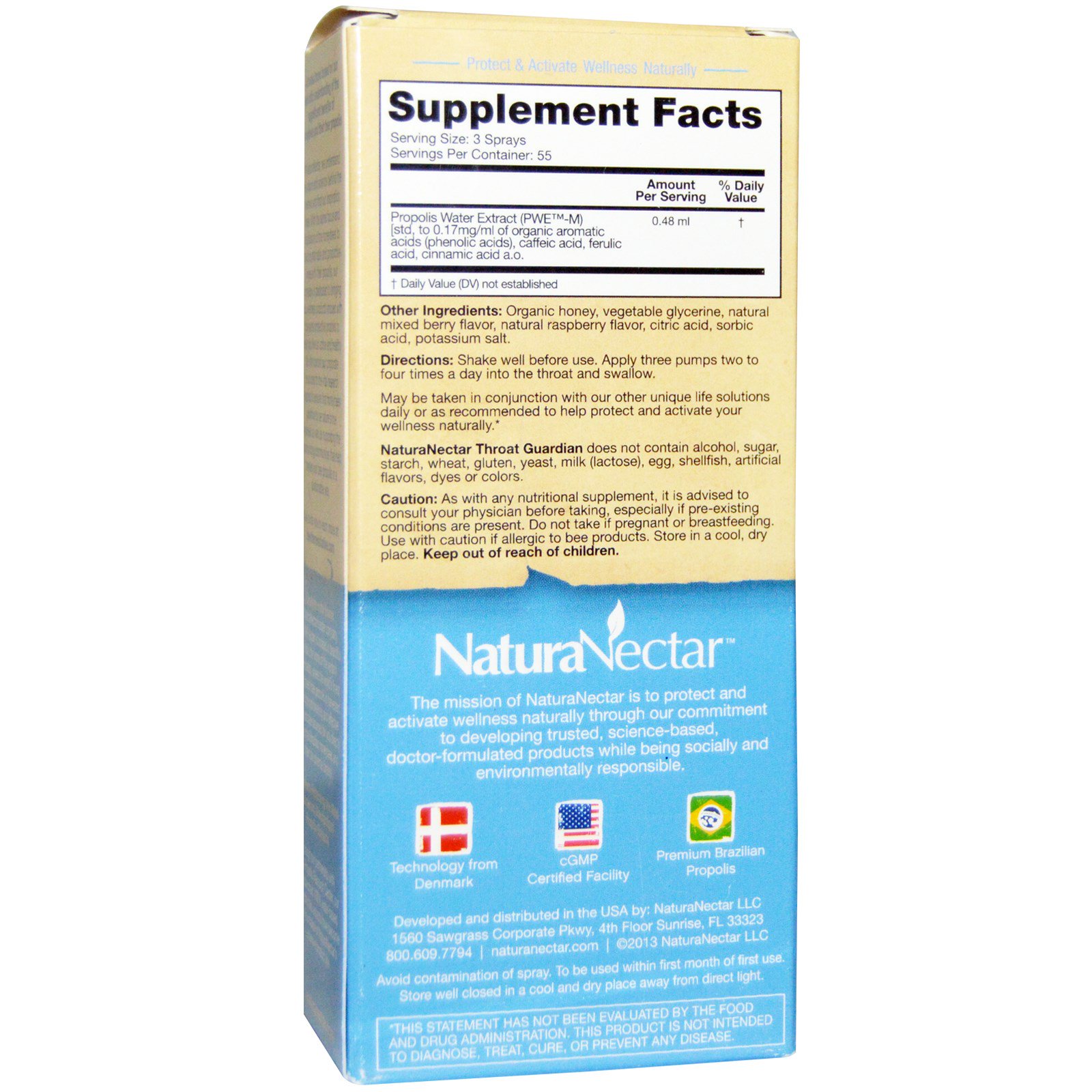 NaturaNectar, Spray para a garganta Throat Guardian, Mel e Frutas Vermelhas, 1 fl oz (30 ml) - Imagem 2