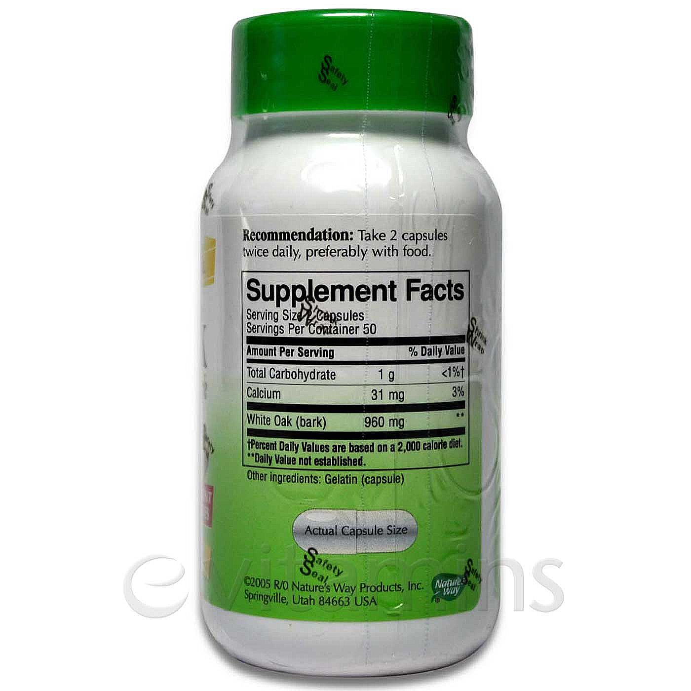 Nature's Way White Oak Bark 100 Cápsulas - Imagem 2