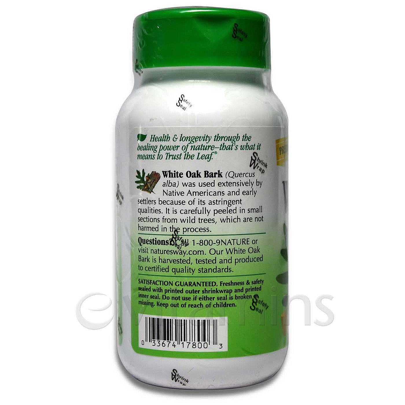 Nature's Way White Oak Bark 100 Cápsulas - Imagem 3