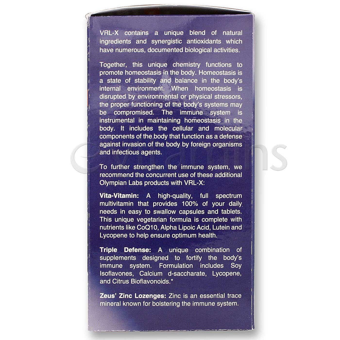 Olympian Labs VRL-X 120 Cápsulas Vegetarianas - Imagem 2