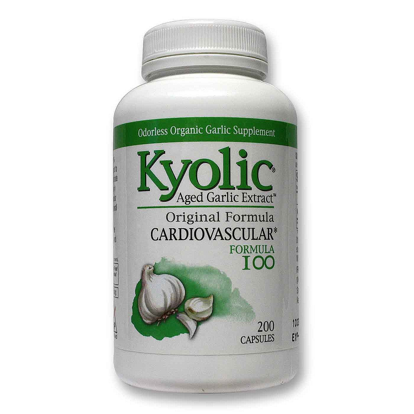 Kyolic Fórmula Kyolic 100 Extrato de alho Cardiovascular - Levedura gratuito 200 Cápsulas