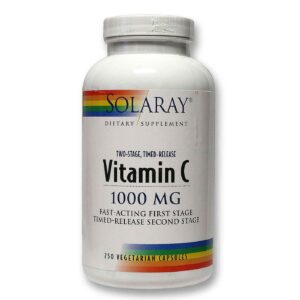 Solaray Dois Estágios Temporário Lançamento Vitamina C 1000 mg 250 Cápsulas Vegetarianas