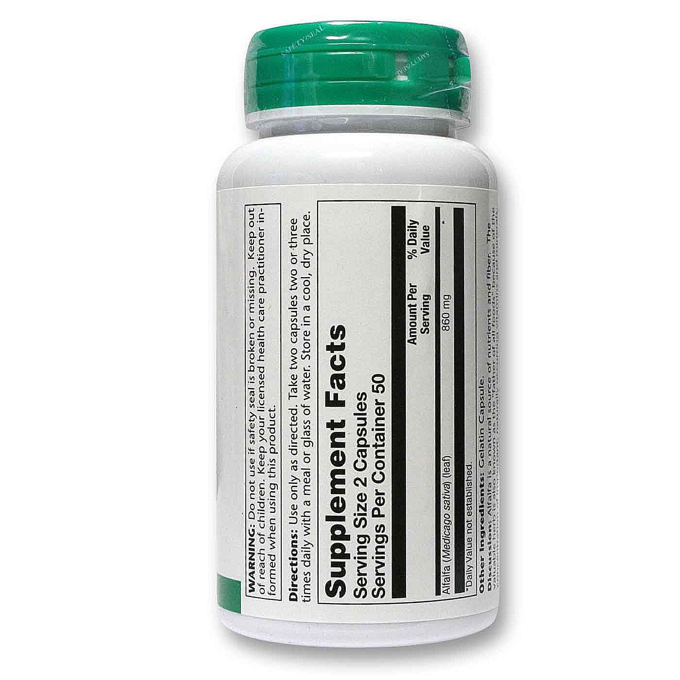 Solaray Alfafa 100 Cápsulas - Imagem 2