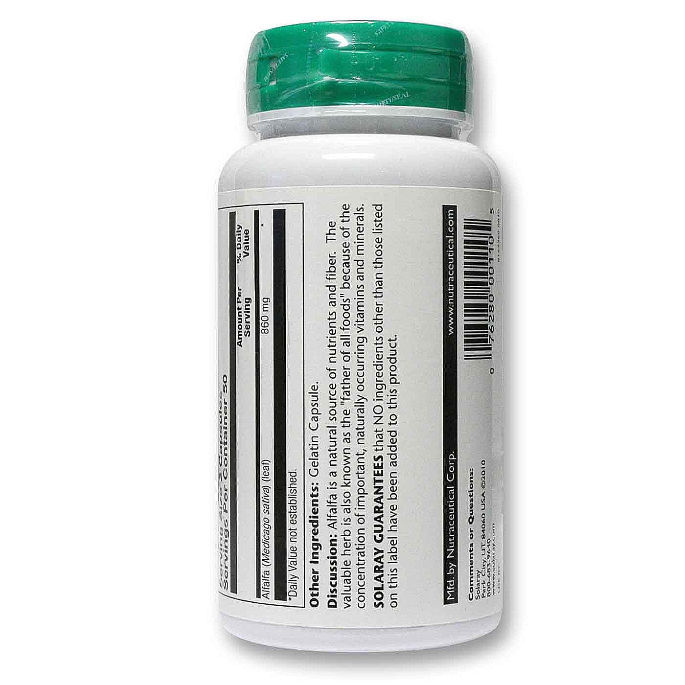 Solaray Alfafa 100 Cápsulas - Imagem 3