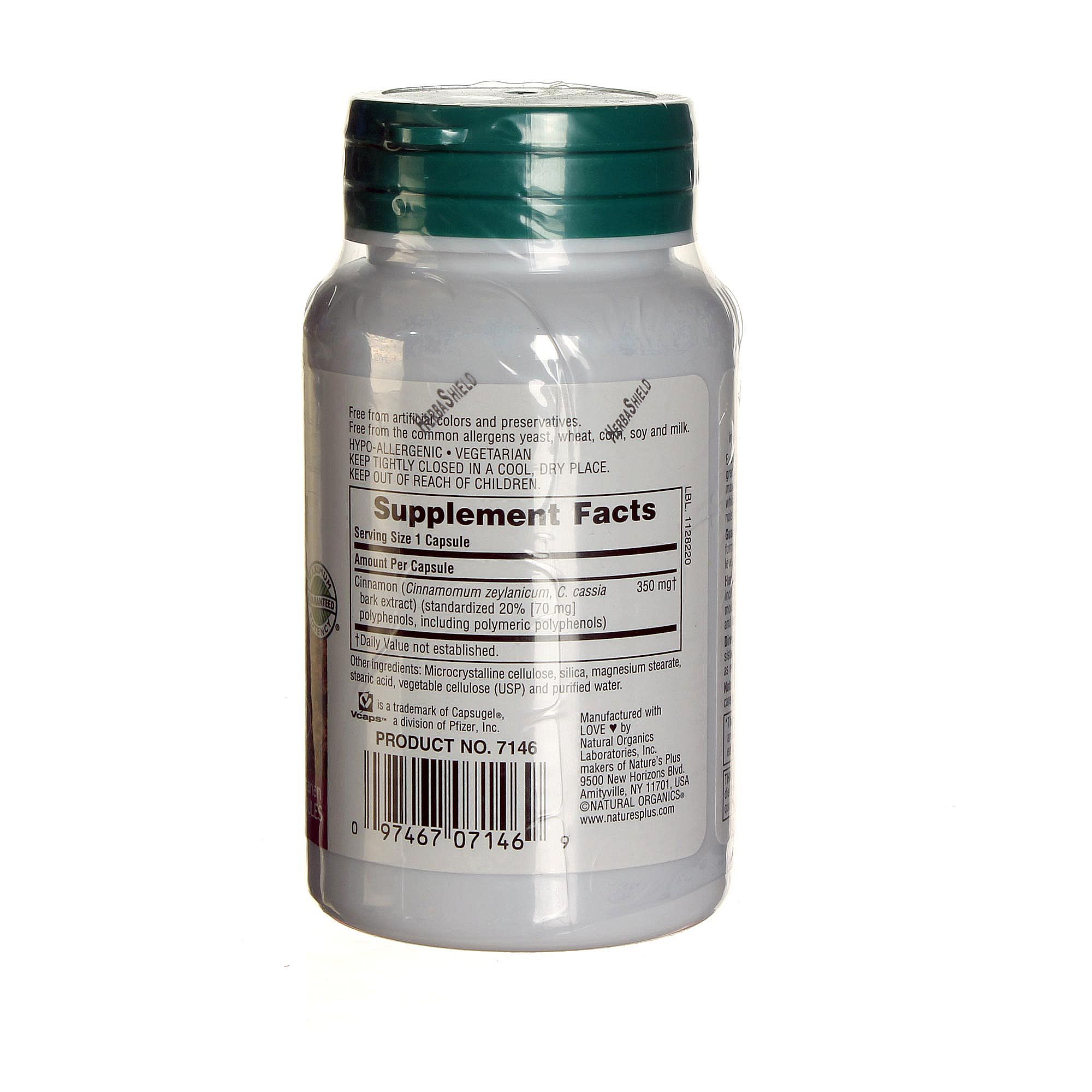 Nature's Plus Canela 60 Cápsulas Vegetarianas - Imagem 2