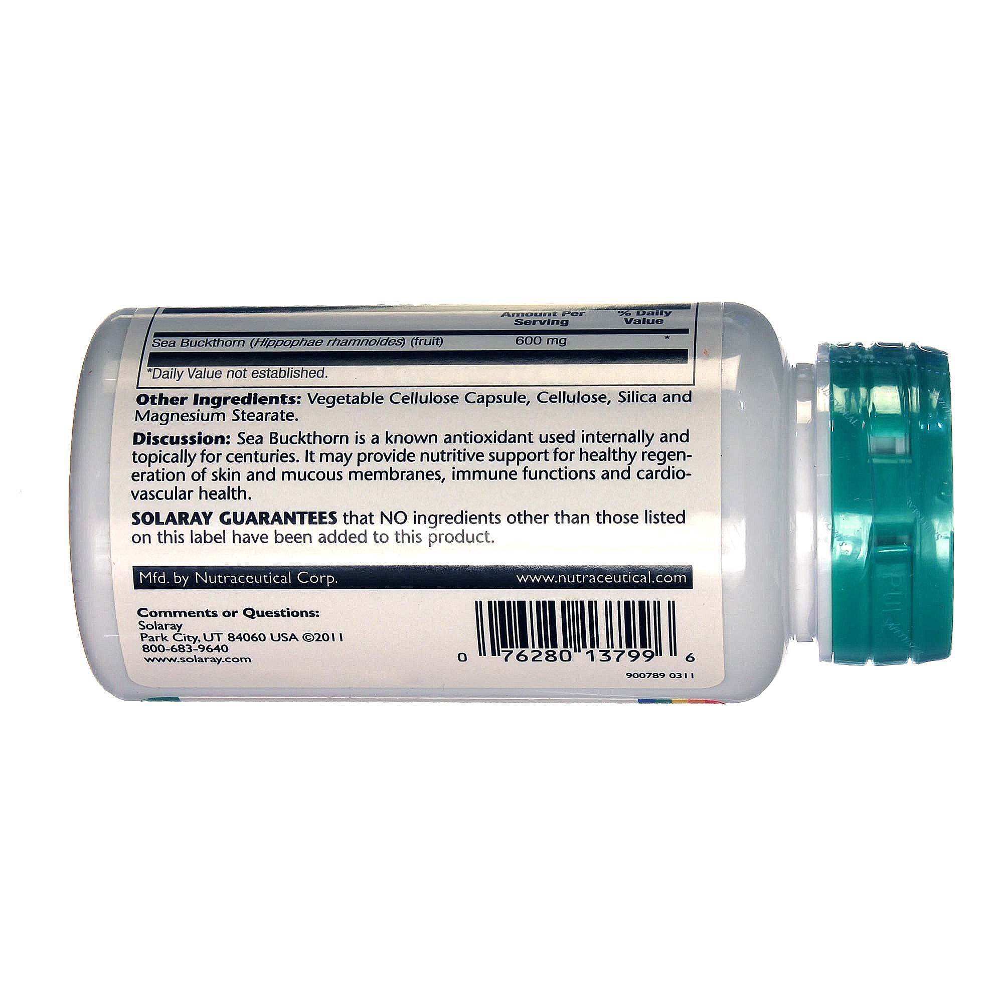 Solaray Mar Espinheiro 100 Cápsulas Vegetarianas - Imagem 3