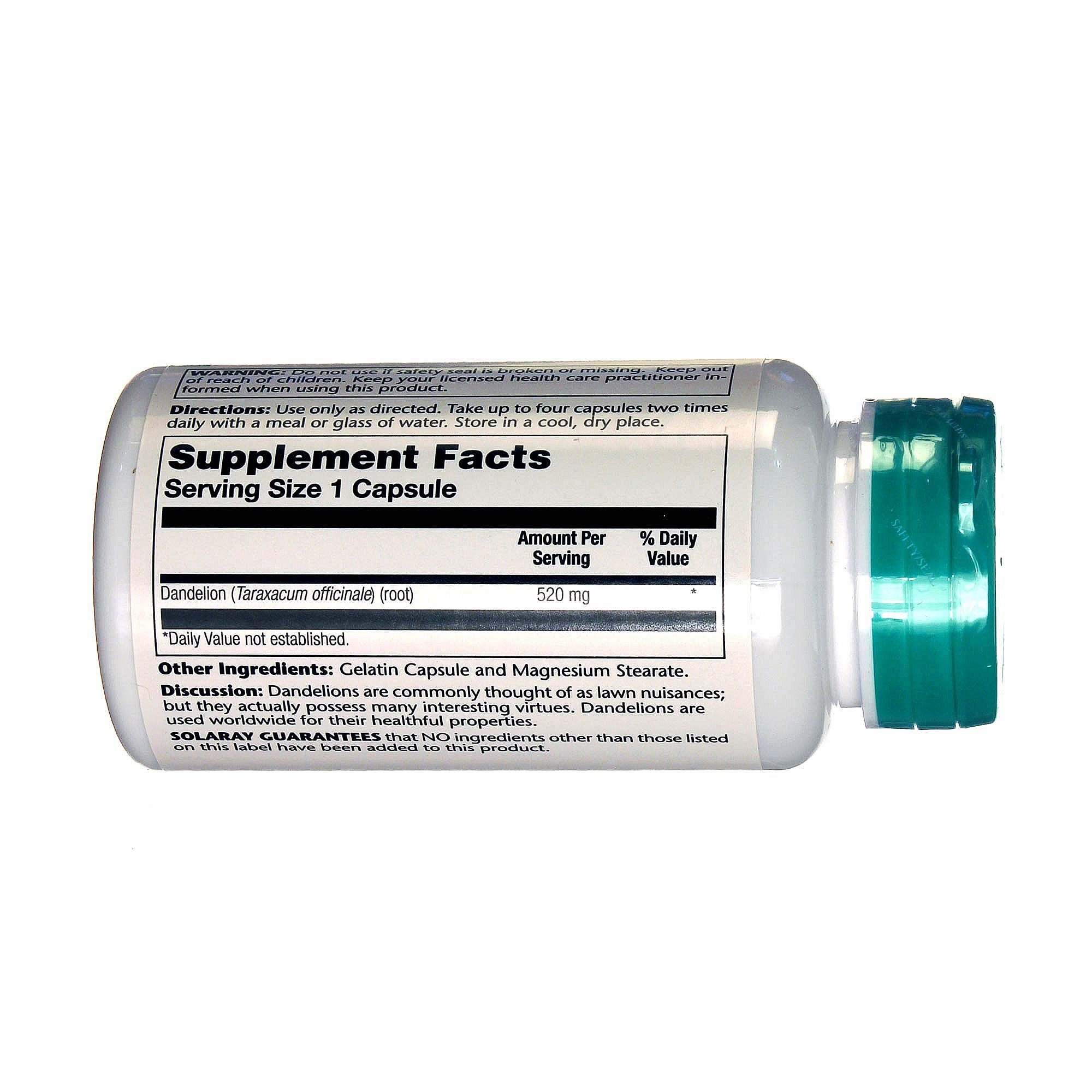 Solaray Dente de Leão Raíz 100 Cápsulas - Imagem 2