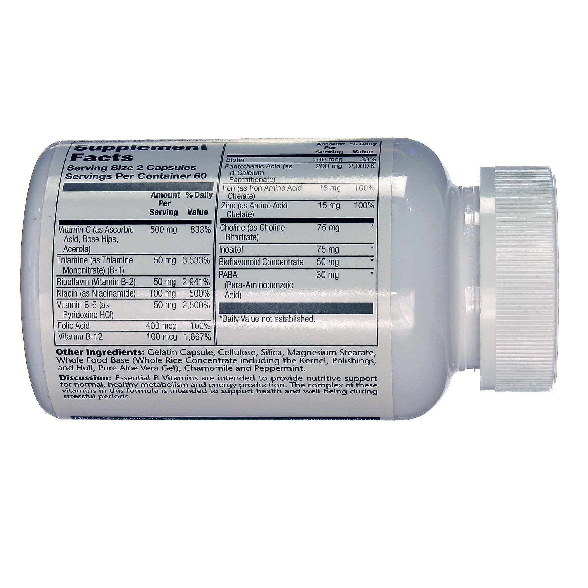 Solaray B-Estresse mais ferro e zinco 120 Cápsulas Vegetarianas - Imagem 3