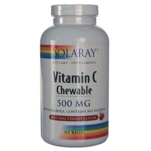 Solaray A vitamina C mastigável Cereja 100 Wafers
