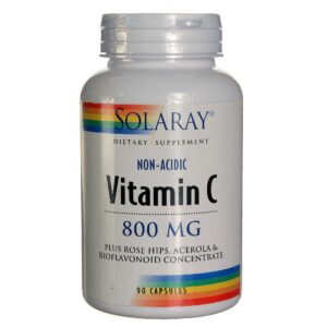 Solaray Não-ácido Vitamina C 800 mg 90 Cápsulas