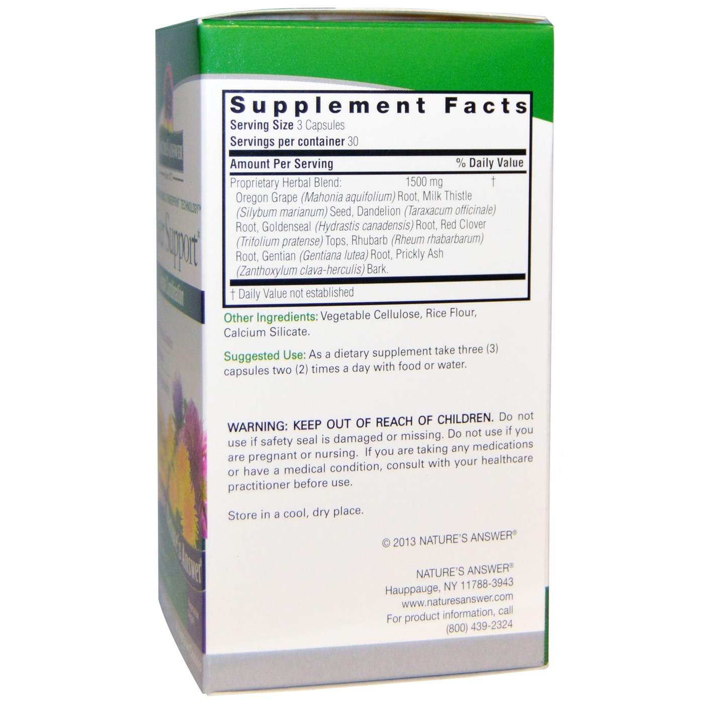 Nature's Answer Suporte Fígado V-Cápsulas 90 Cápsulas - Imagem 2