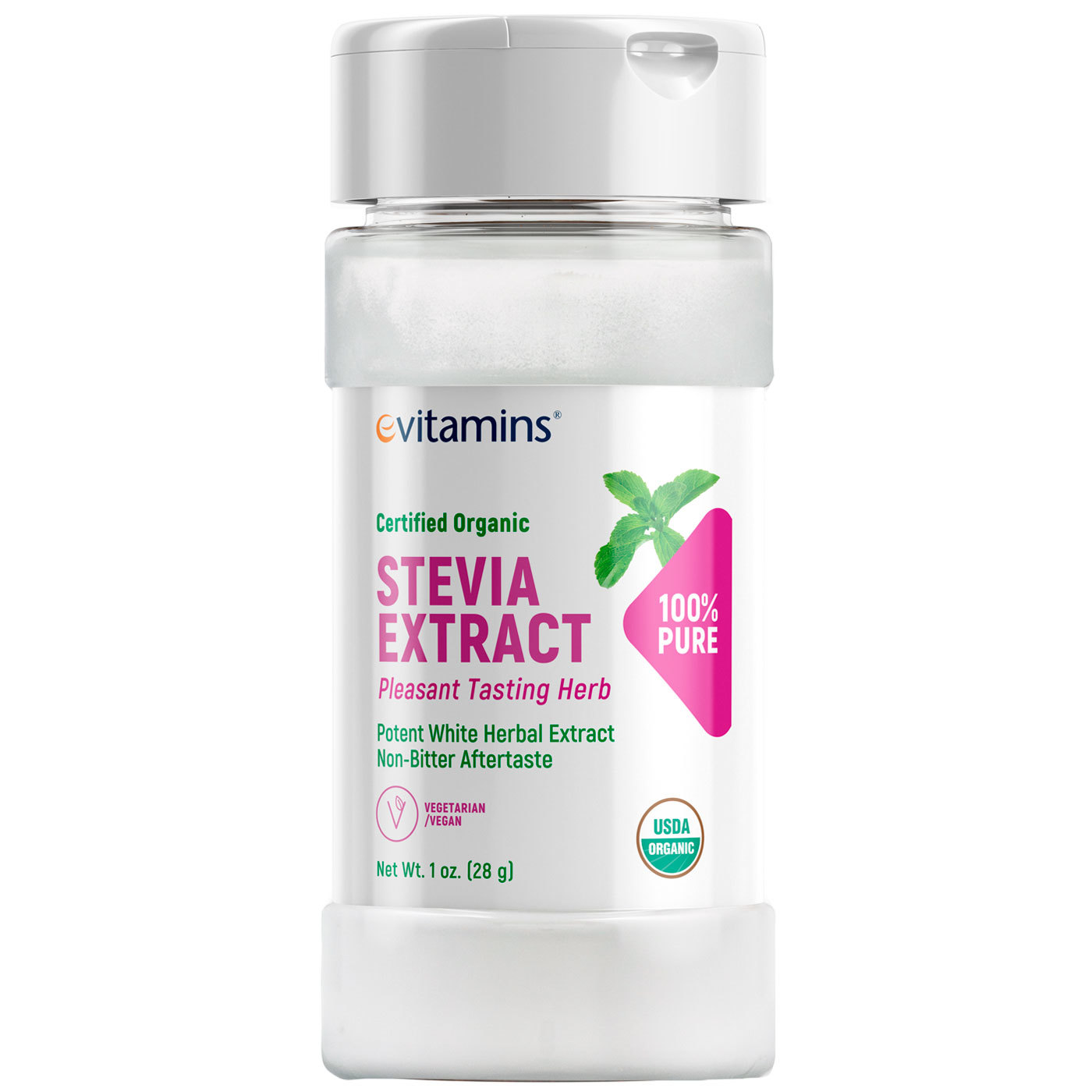 eVitamins Orgânico Extrato de Stevia 1 oz