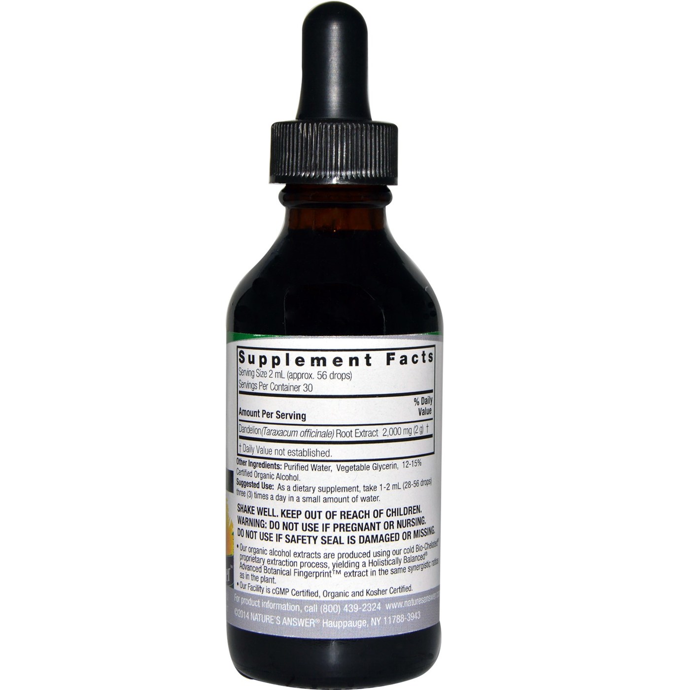 Nature's Answer Extracto de raiz de dente-de-leão (Raiz do Dandelion) 2 fl oz - Imagem 2