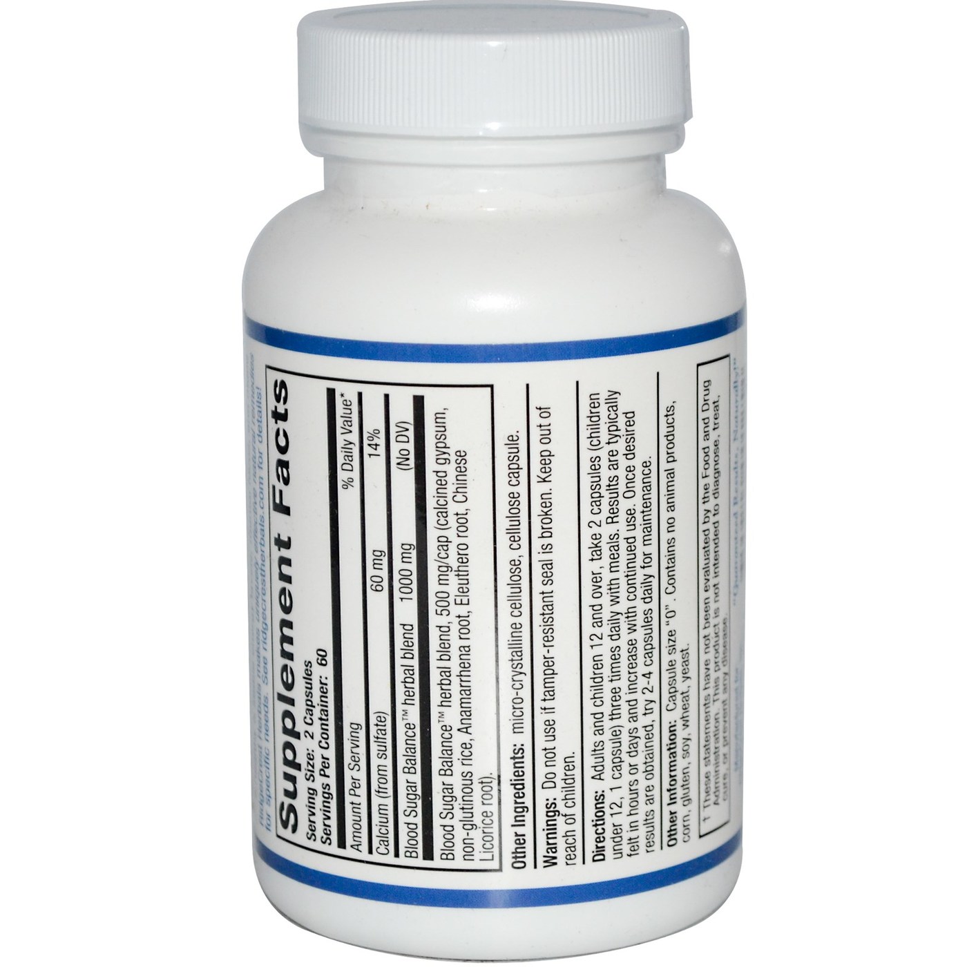 Ridgecrest Saldo de açúcar no sangue de 120 Cápsulas - Imagem 2