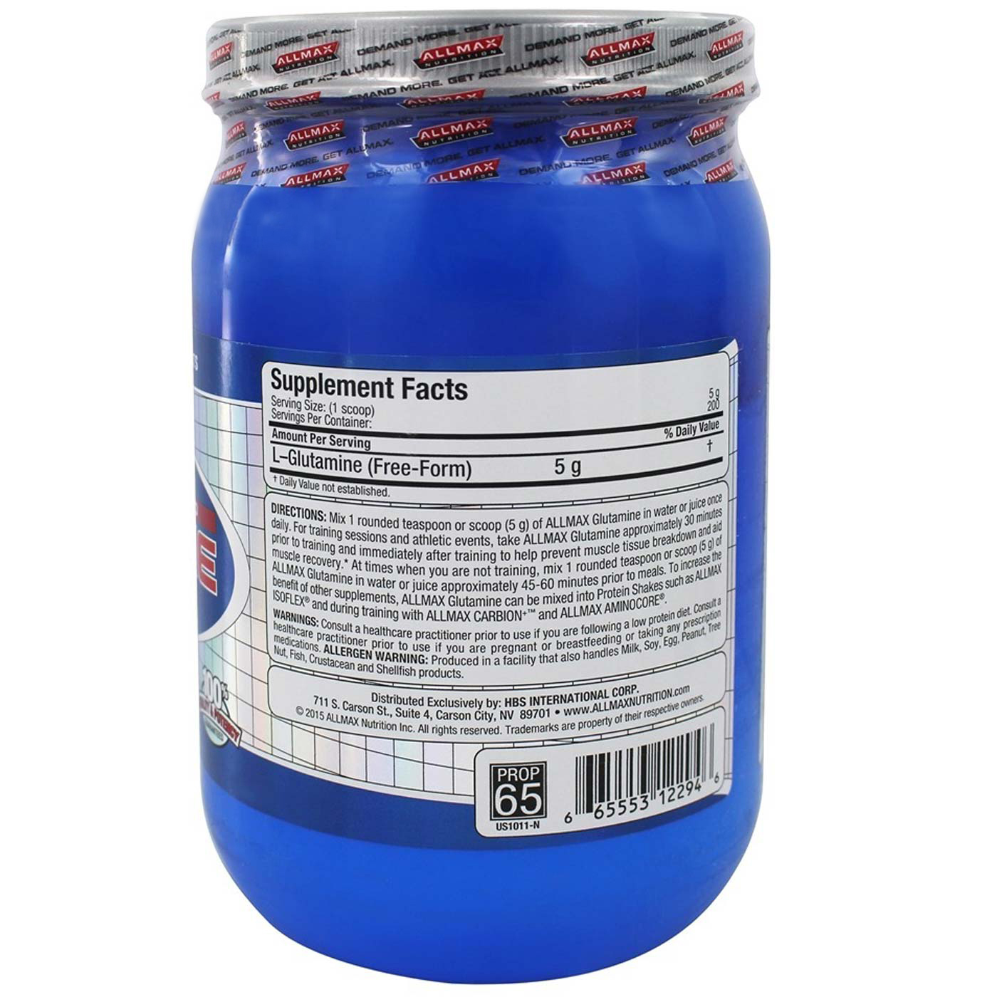 AllMax Nutrition Glutamina - 35.2 oz - Imagem 2