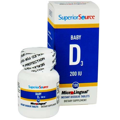 Superior Source Bebê D3 - 200 IU - 100 Tabletes