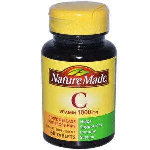 Nature Made Vitamina C com Rose Hips - 1,000 mg - 60 Tabletes