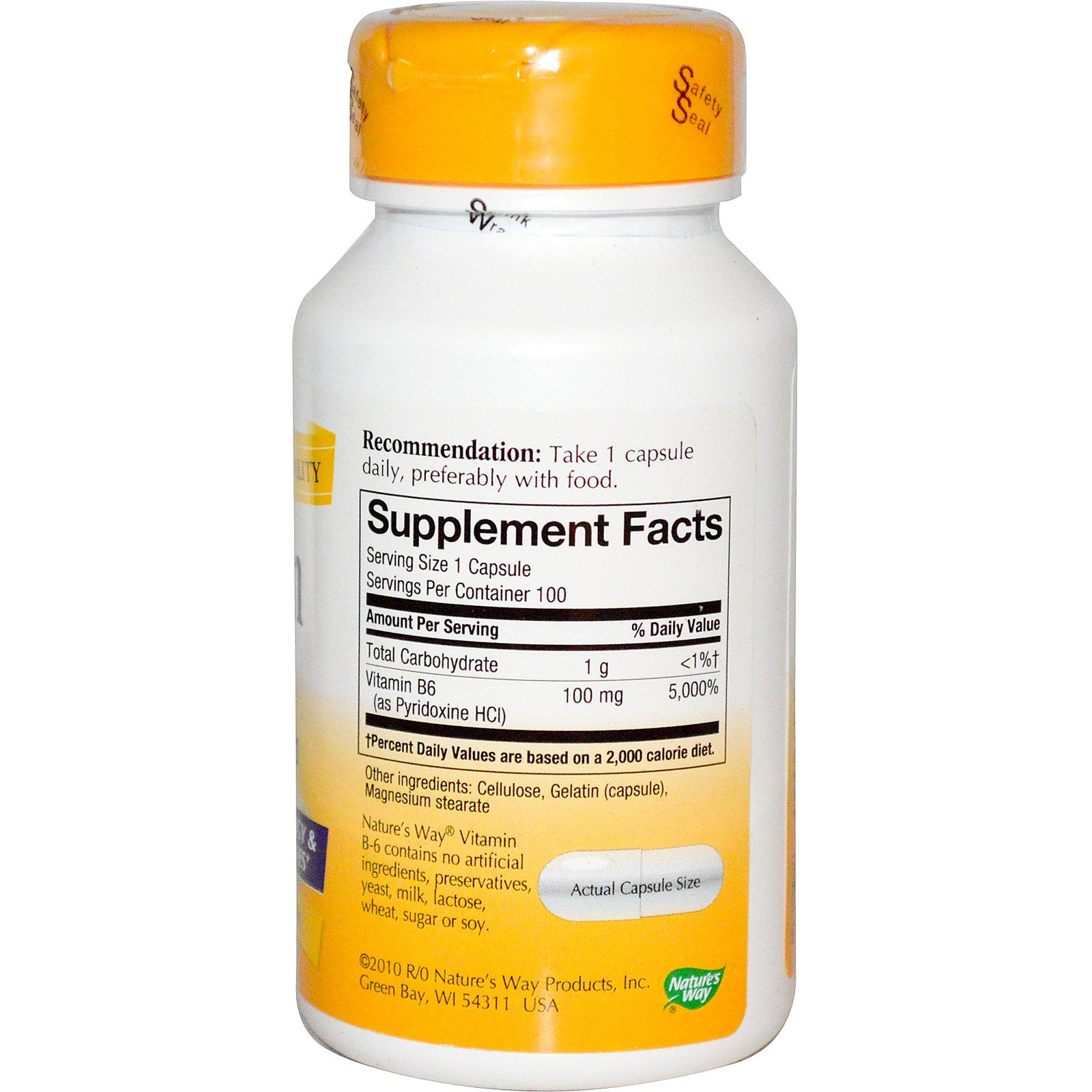 Nature's Way, Vitamina B-6, 100Cápsulas - Imagem 2