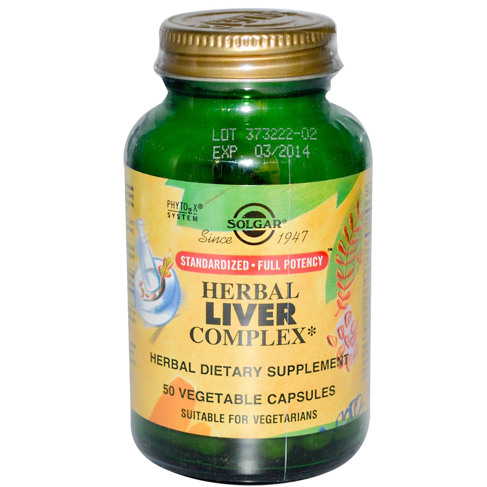 Solgar, Complexo de fígado de ervas, 50 Cápsulas Vegetais