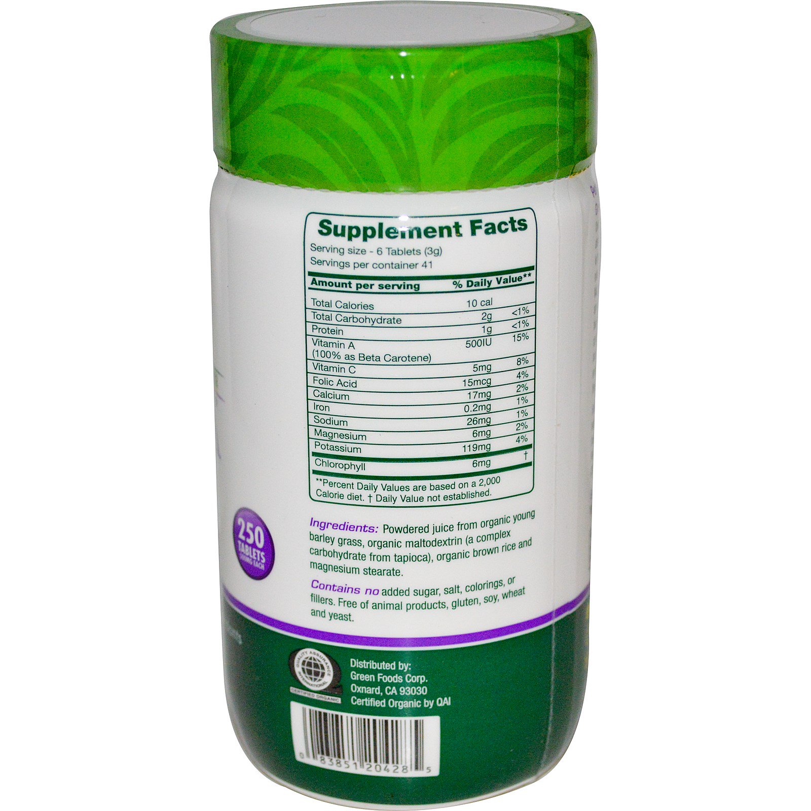 Green Foods Corporation, Green Magma, Suco de Cevada, 500 mg, 250 Comprimidos - Imagem 2