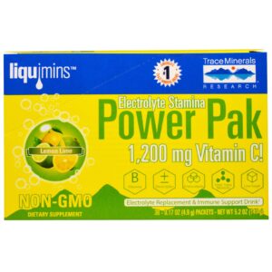 Trace Minerals Research, Electrolyte Stamina, Power Pak, Lima Limão, 30 pacotes, 0,17 oz (4,9 g) cada
