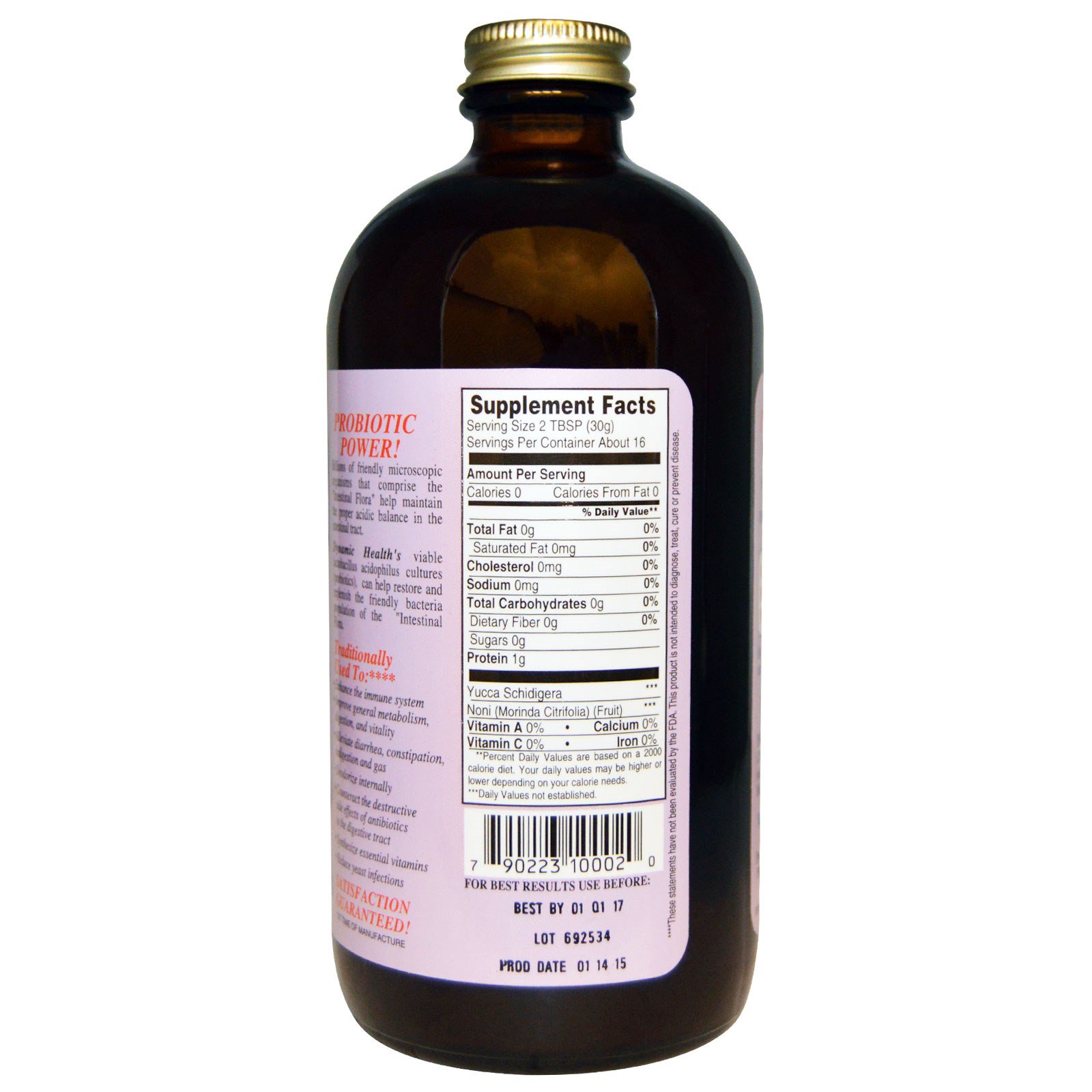 Dynamic Health Laboratories, Lactobacilos Acidófilos, Feitos com Concentrado Orgânico de Cerejeira Negra, 16 fl oz (473 ml) - Imagem 2