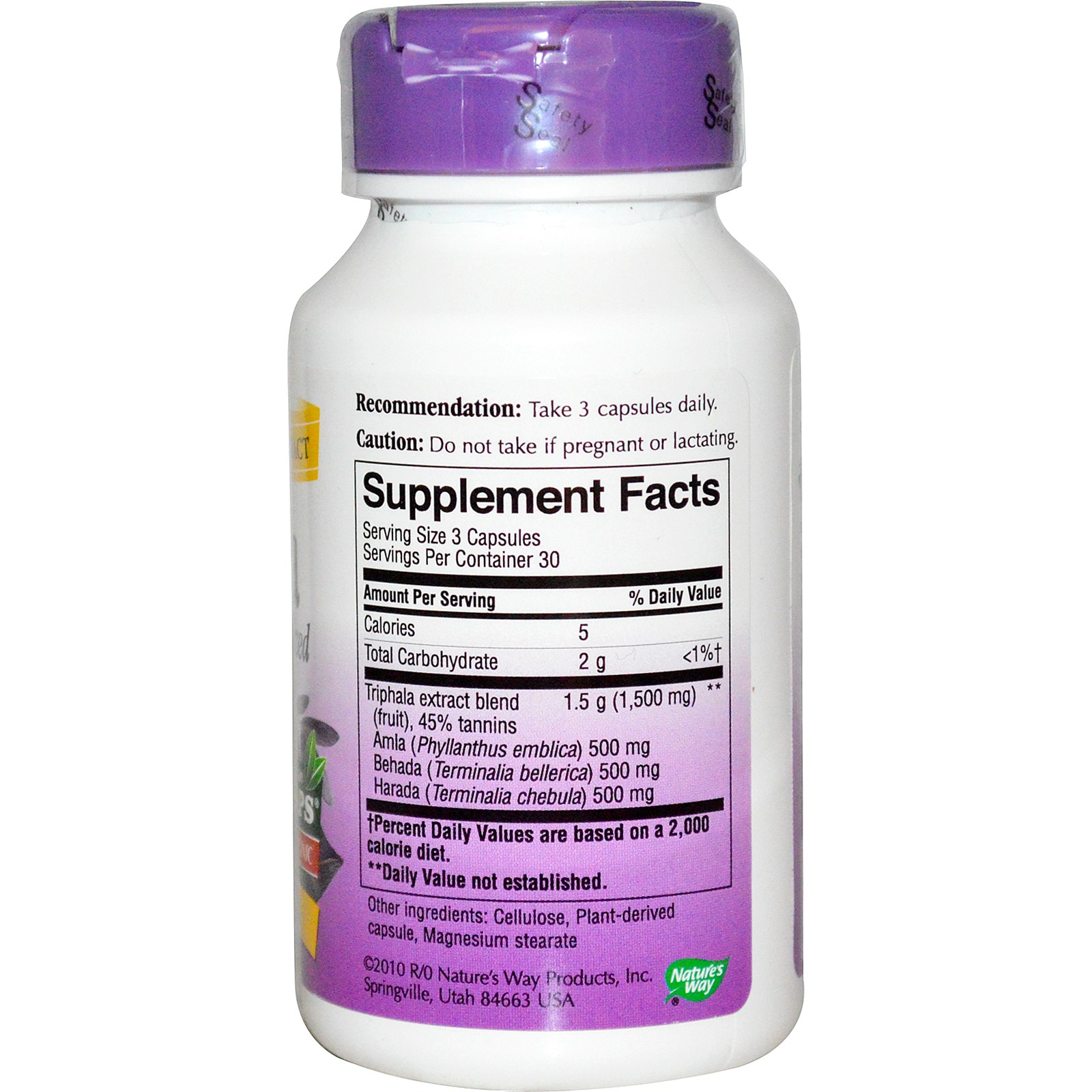 Nature's Way, Triphala, Padronizada, 90 Comprimidos Vegetarianos - Imagem 2