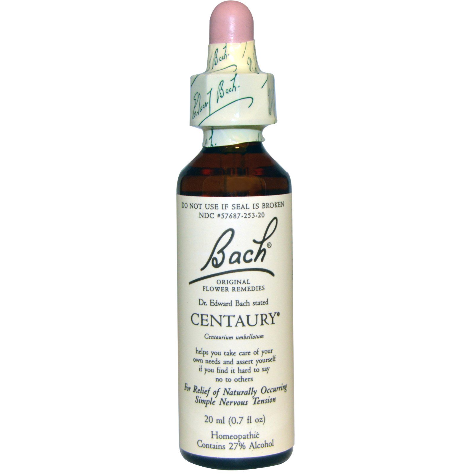 Bach, Essência Floral, Centáurea, 0,7 fl oz (20 ml)