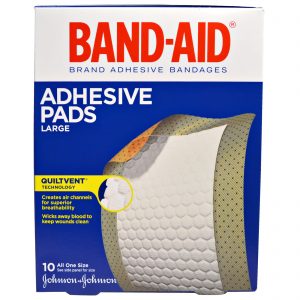 Comprar band aid, adhesive bandages, adhesive pads, large, 10 pads preço no brasil cuidados pessoas suplemento importado loja 5 online promoção - 6 de fevereiro de 2023