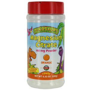 Kal Dinosaurs Magnésio Citrate Powder, laranja - 160 mg - 8.32 oz