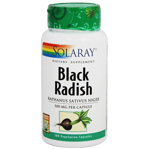 Solaray Preto Radish - 500 mg - 100 Cápsulas Vegetarianas
