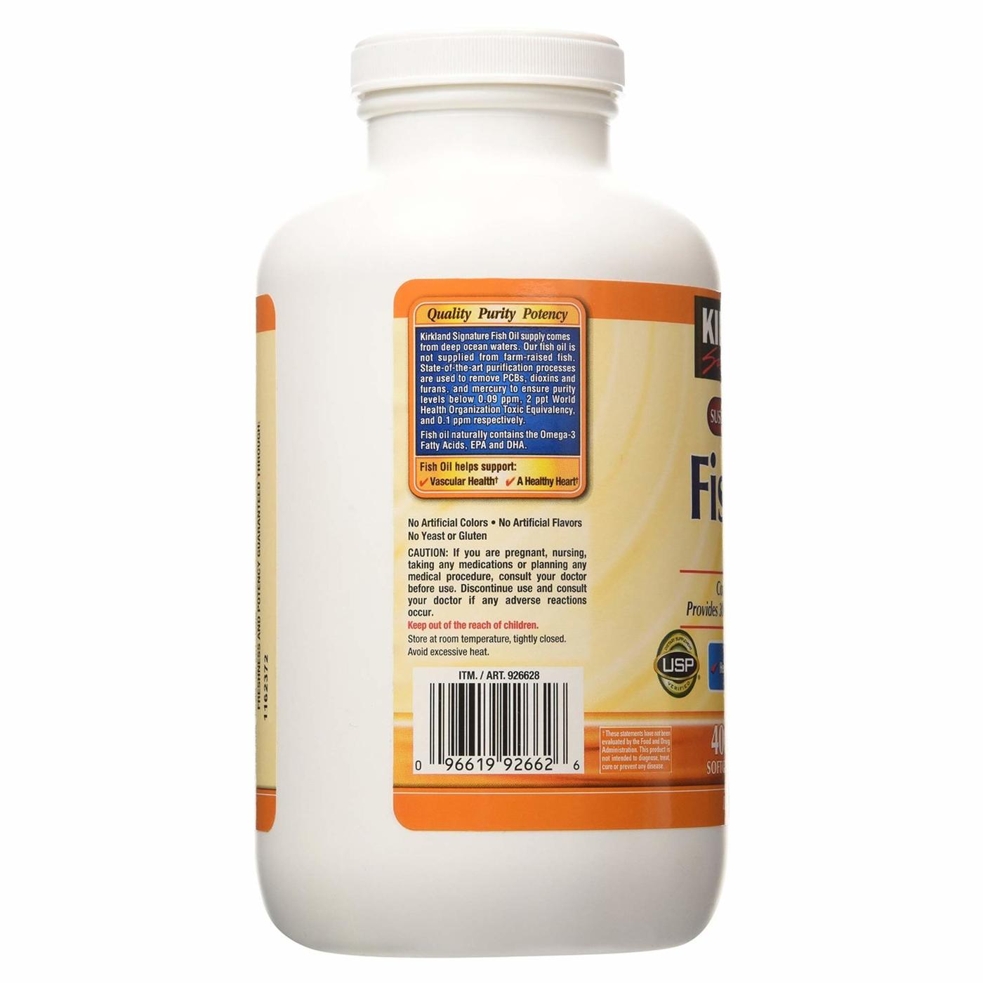 Kirkland Signature, Óleo de Peixe 1000 mg - 400 Cápsulas em Gel - Imagem 2