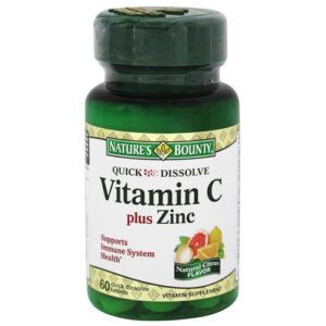 Nature's Bounty Vitamina C mais Zinc, Citrus - 60 Quick Dissolve Tabletes