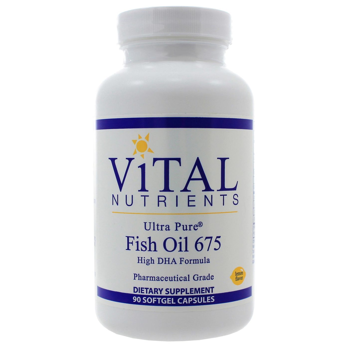 Vital Nutrients Ultra Pure Fish Oil 675 High DHA Lemon - 90 Softgel Capsules