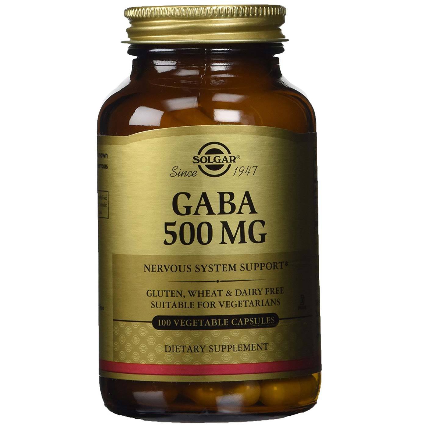 Solgar, GABA 500 mg - 100 Cápsulas Vegetarianas