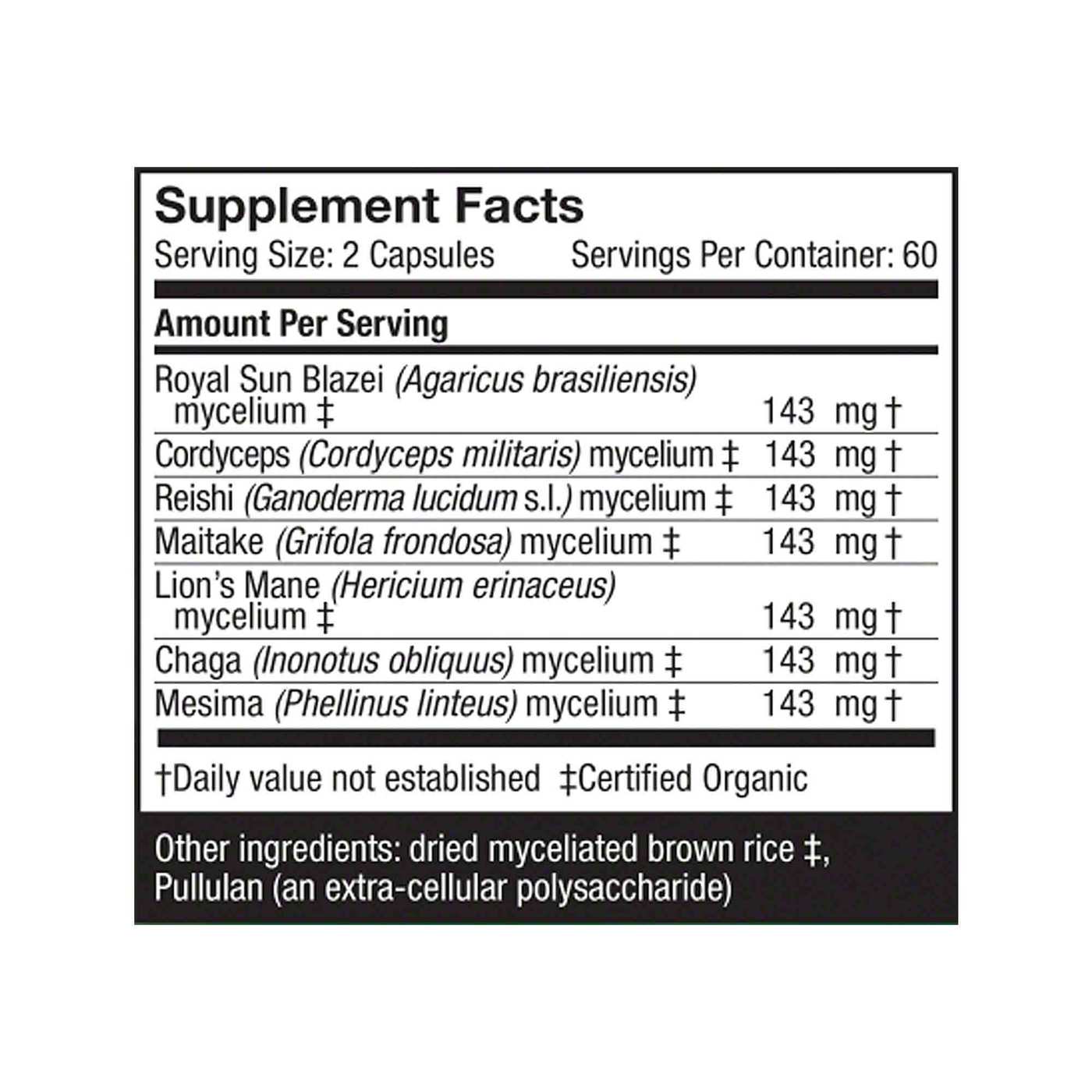 Host Defense Mushrooms Stamets 7® 120 Vegetarian Capsules - Imagem 2