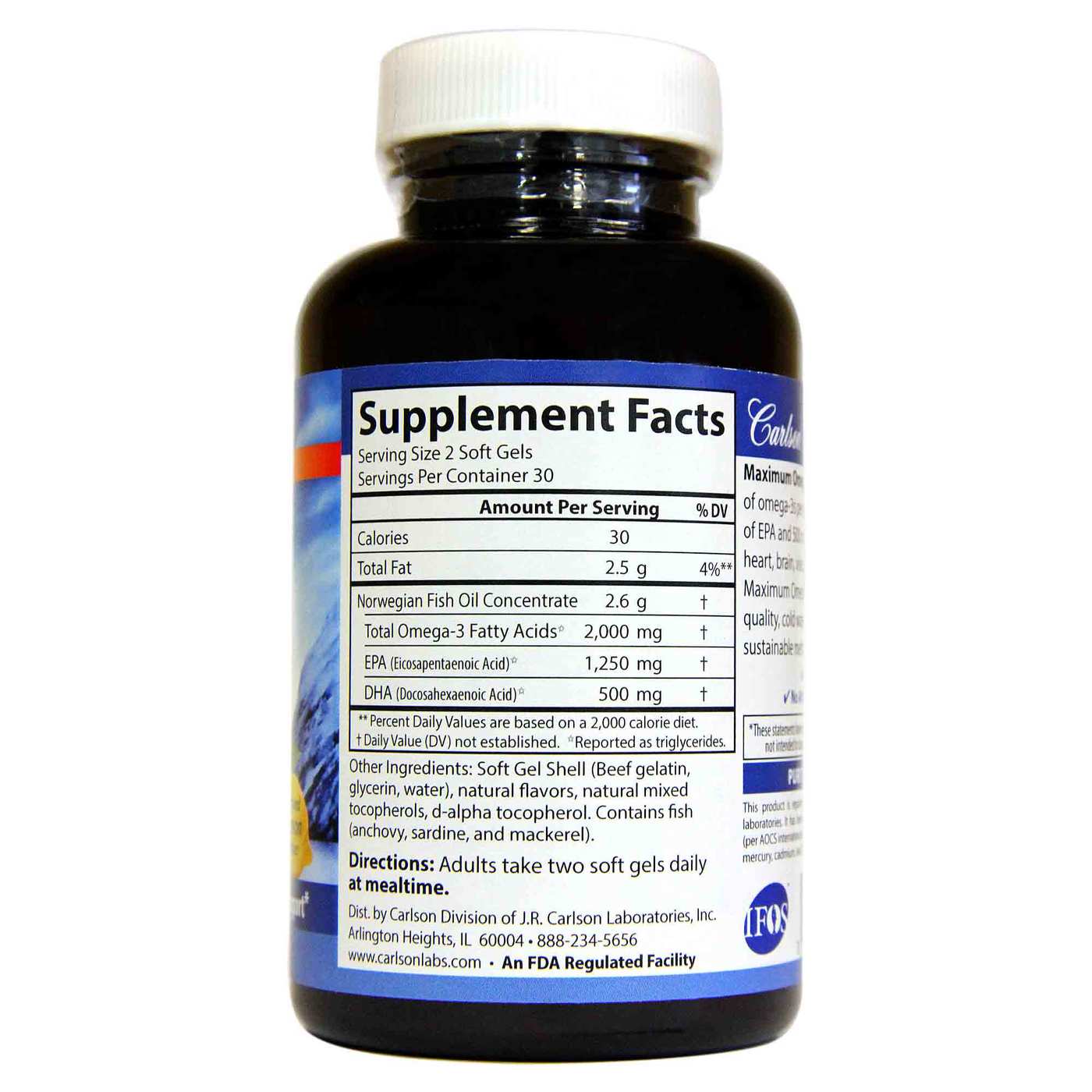 Carlson Labs Maximum Omega 2000 mg 60 Soft Gels - Imagem 2