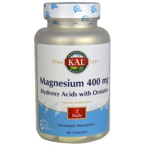 Kal Magnésio 400 mg hidroxi ácidos com orotates 60 Tabletes
