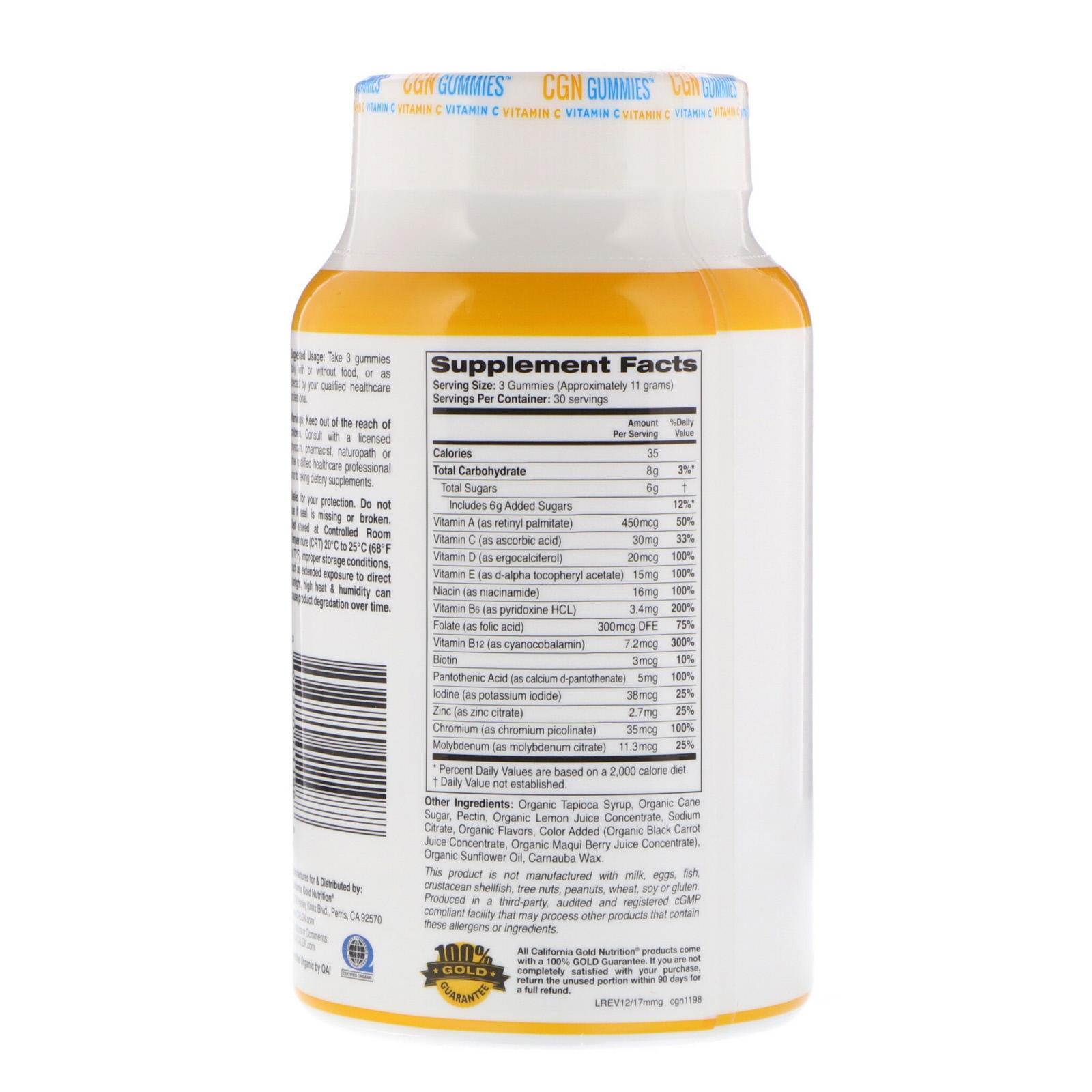 California Gold Nutrition, Gomas Multivitamínicas para Homens, Sem Gelatina, Sem Glúten, Frutas Mistas Orgânicas e Sabor de Frutas, 90 Gomas - Imagem 2